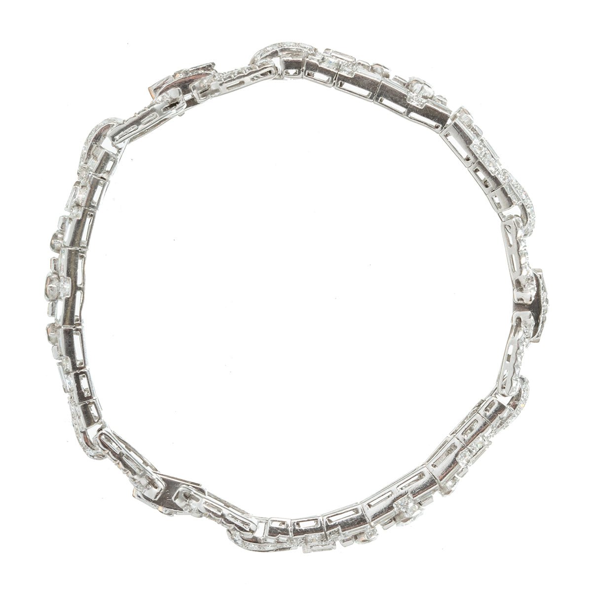 Estate Collection - Art Deco Platinum Diamond Panel Link Bracelet