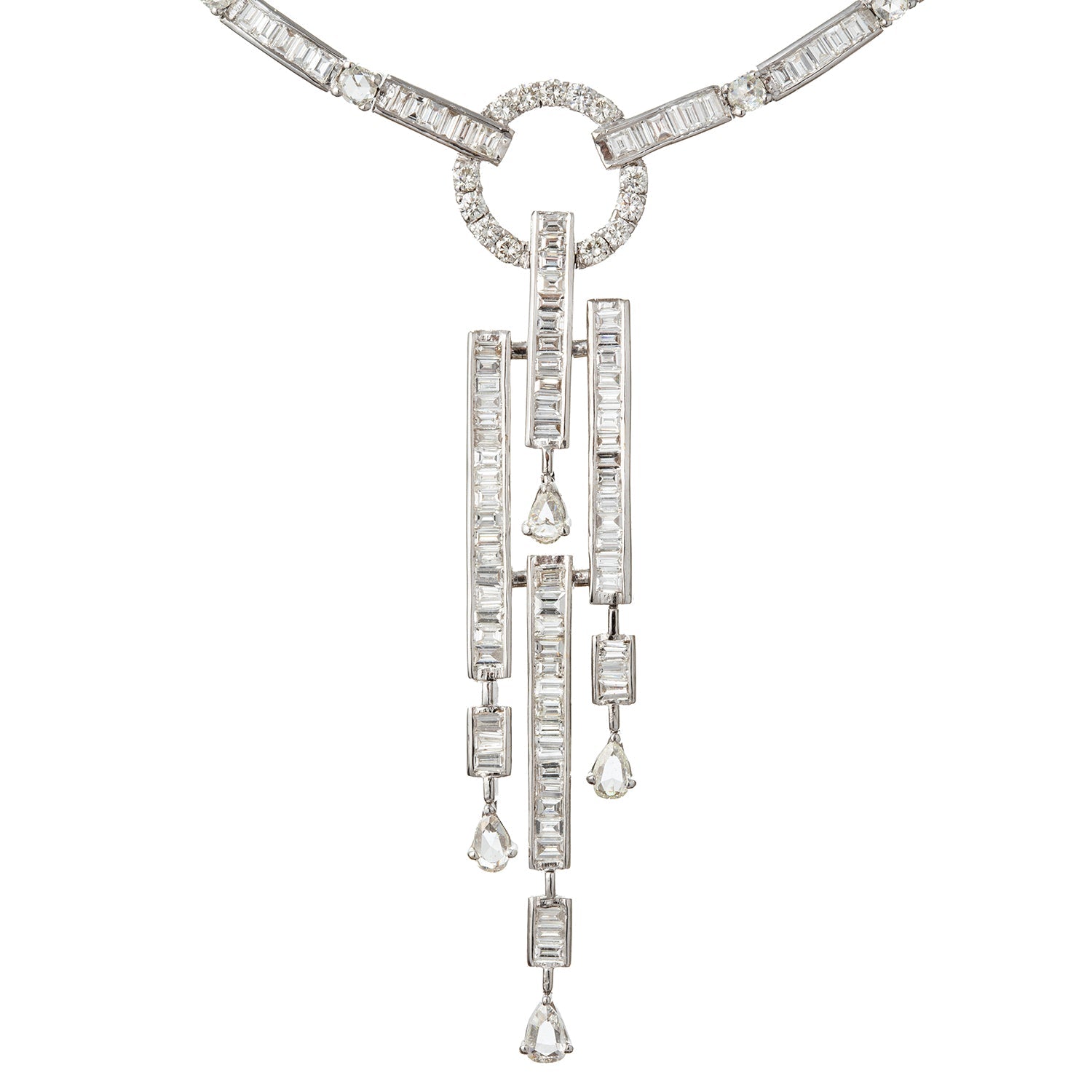 Estate Collection - Baguette & Rose-Cut Diamond 'Y' Necklace