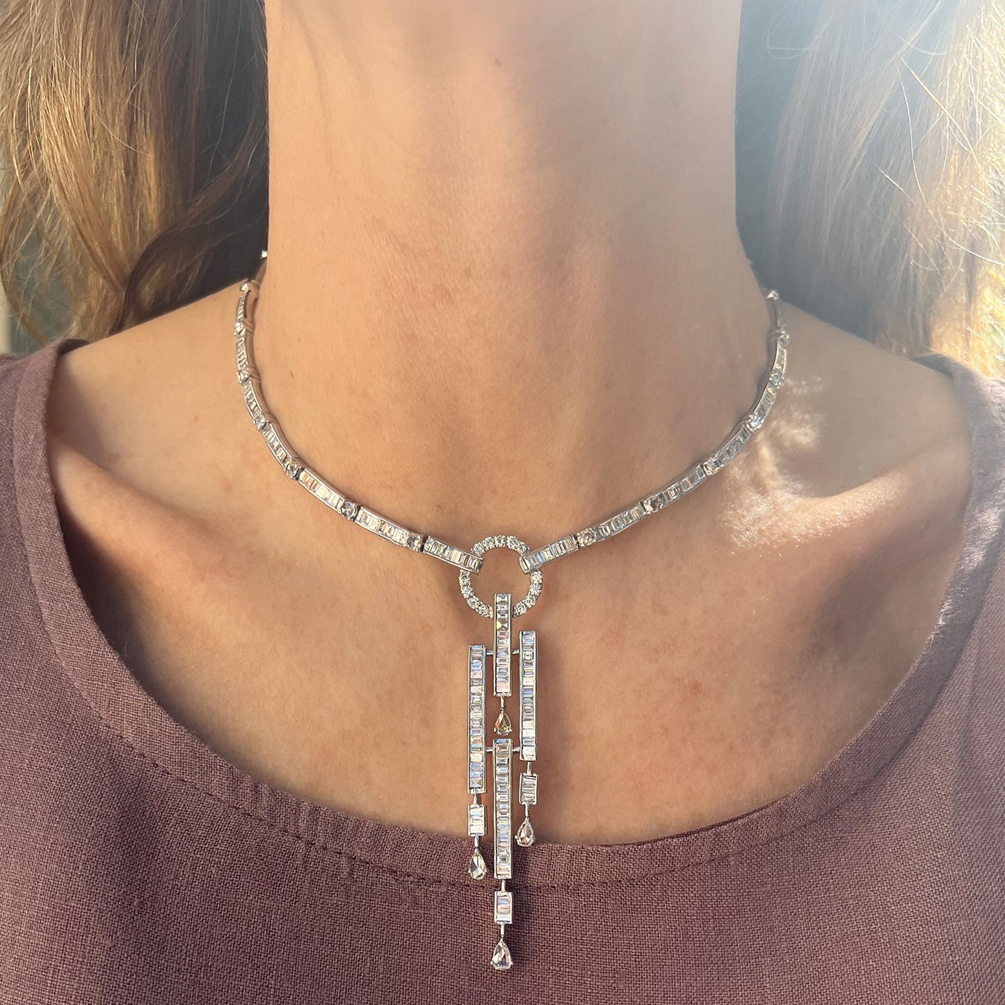 Estate Collection - Baguette & Rose-Cut Diamond 'Y' Necklace