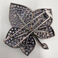Estate Collection - Blue Sapphire Diamond Leaf Brooch