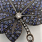 Estate Collection - Blue Sapphire Diamond Leaf Brooch