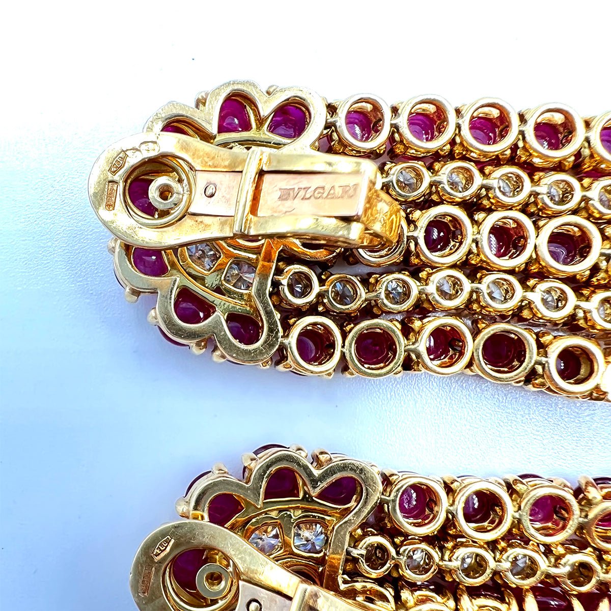 Estate Collection - Bvlgari 1970s Ruby Diamond Waterfall Earrings