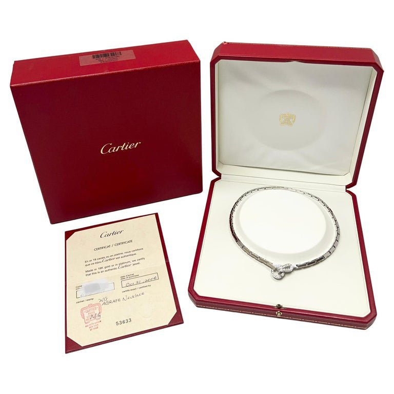 Estate Collection - Cartier 18k White Gold Diamond Agrafe Necklace