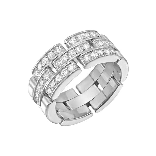 Estate Collection - Cartier 18k White Gold Diamond Maillon Panthère Ring