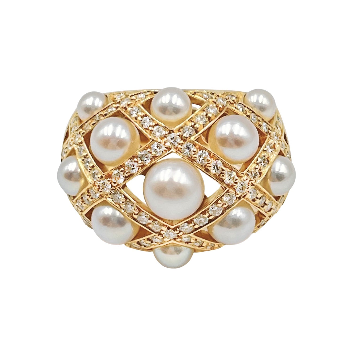 Estate Collection - Chanel Pearl Diamond Matelassé Ring