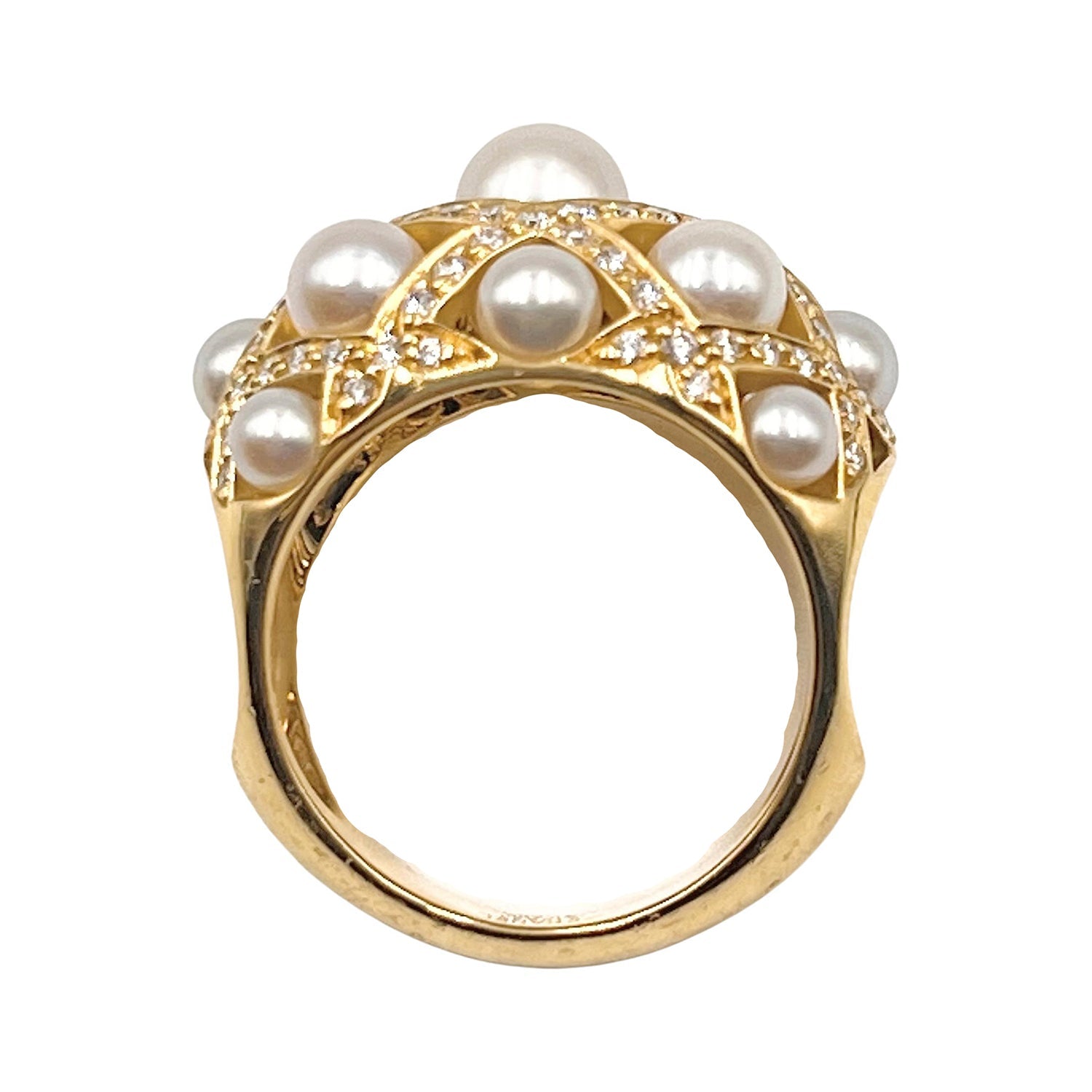 Chanel Pearl Diamond Matelasse Ring – Greenleaf & Crosby