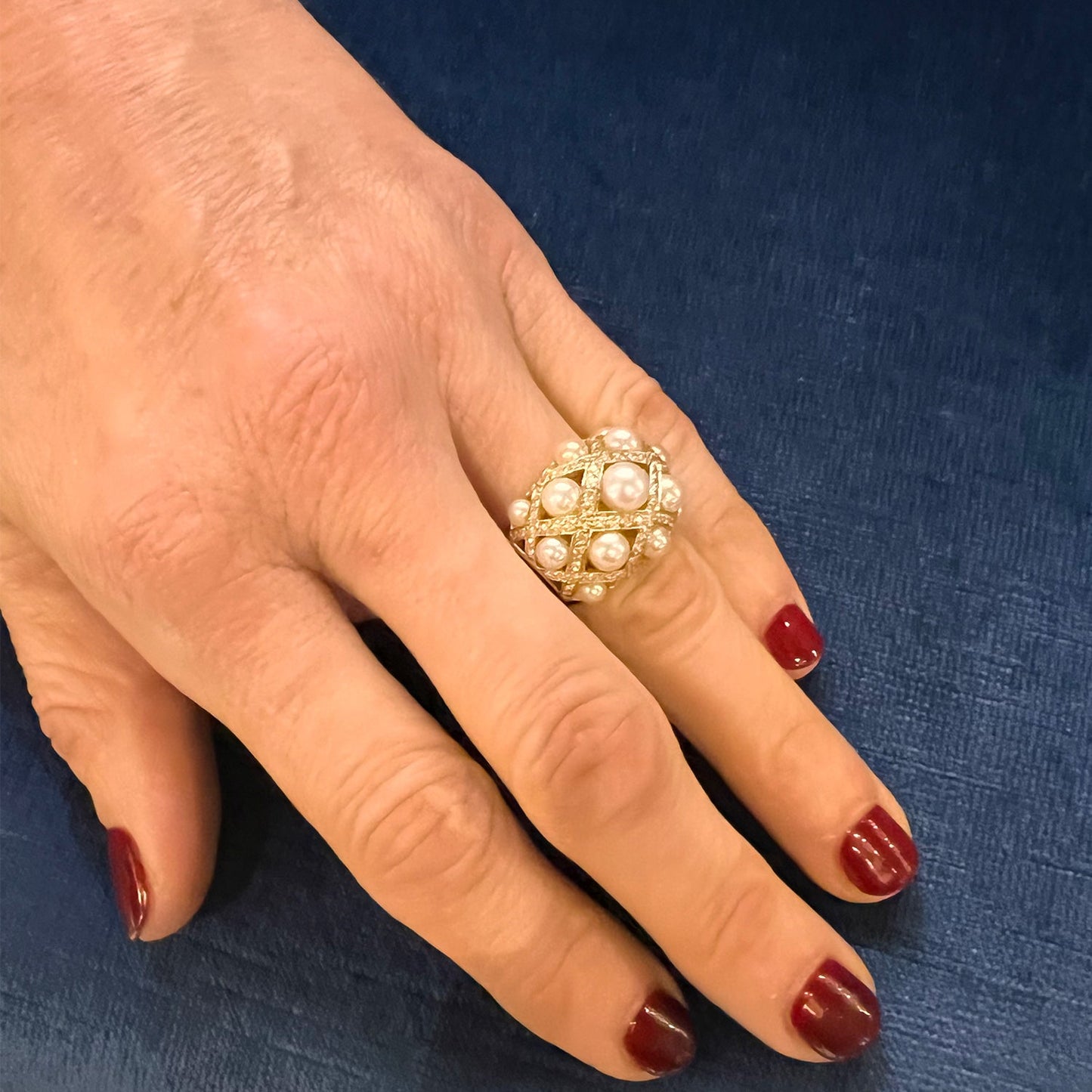 Estate Collection - Chanel Pearl Diamond Matelassé Ring