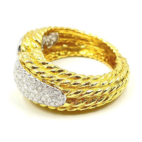 Estate Collection - David Webb 18k Gold Platinum Diamond Cuff Bracelet