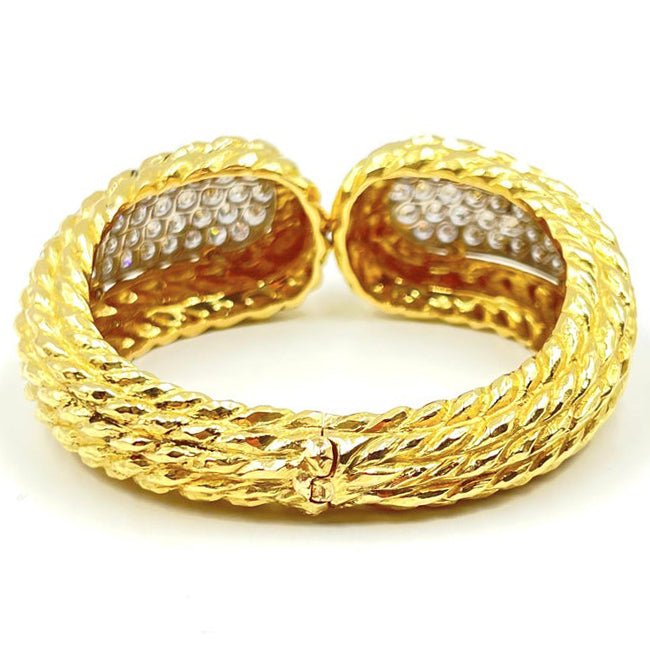 Estate Collection - David Webb 18k Gold Platinum Diamond Cuff Bracelet