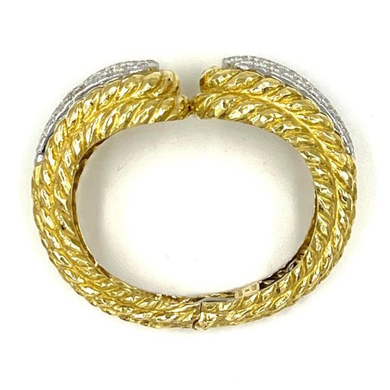 Estate Collection - David Webb 18k Gold Platinum Diamond Cuff Bracelet