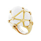 Estate Collection - David Webb 18k Gold White Enamel Geodesic Dome Ring