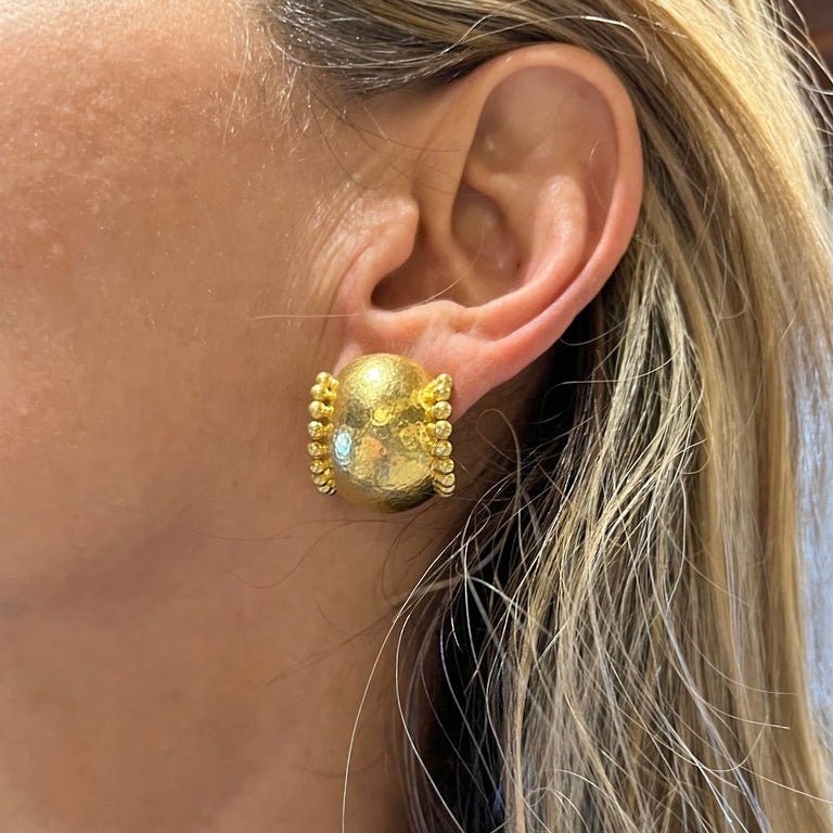 Estate Collection - Elizabeth Locke 19k Yellow Gold Tivoli Earrings