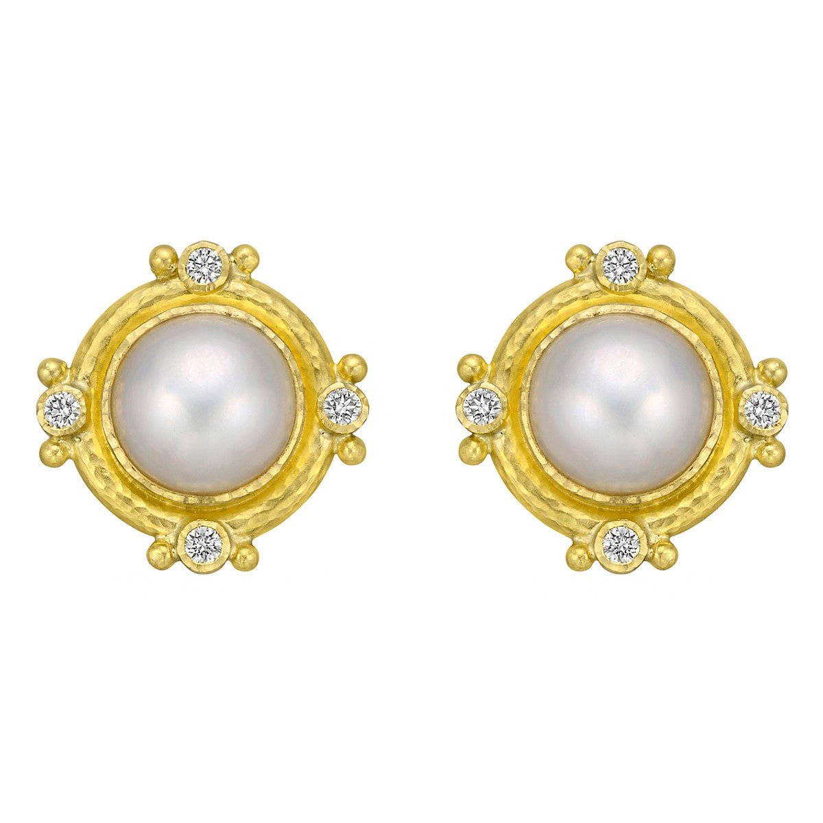 Estate Collection - Elizabeth Locke Mabe Pearl Diamond Earrings
