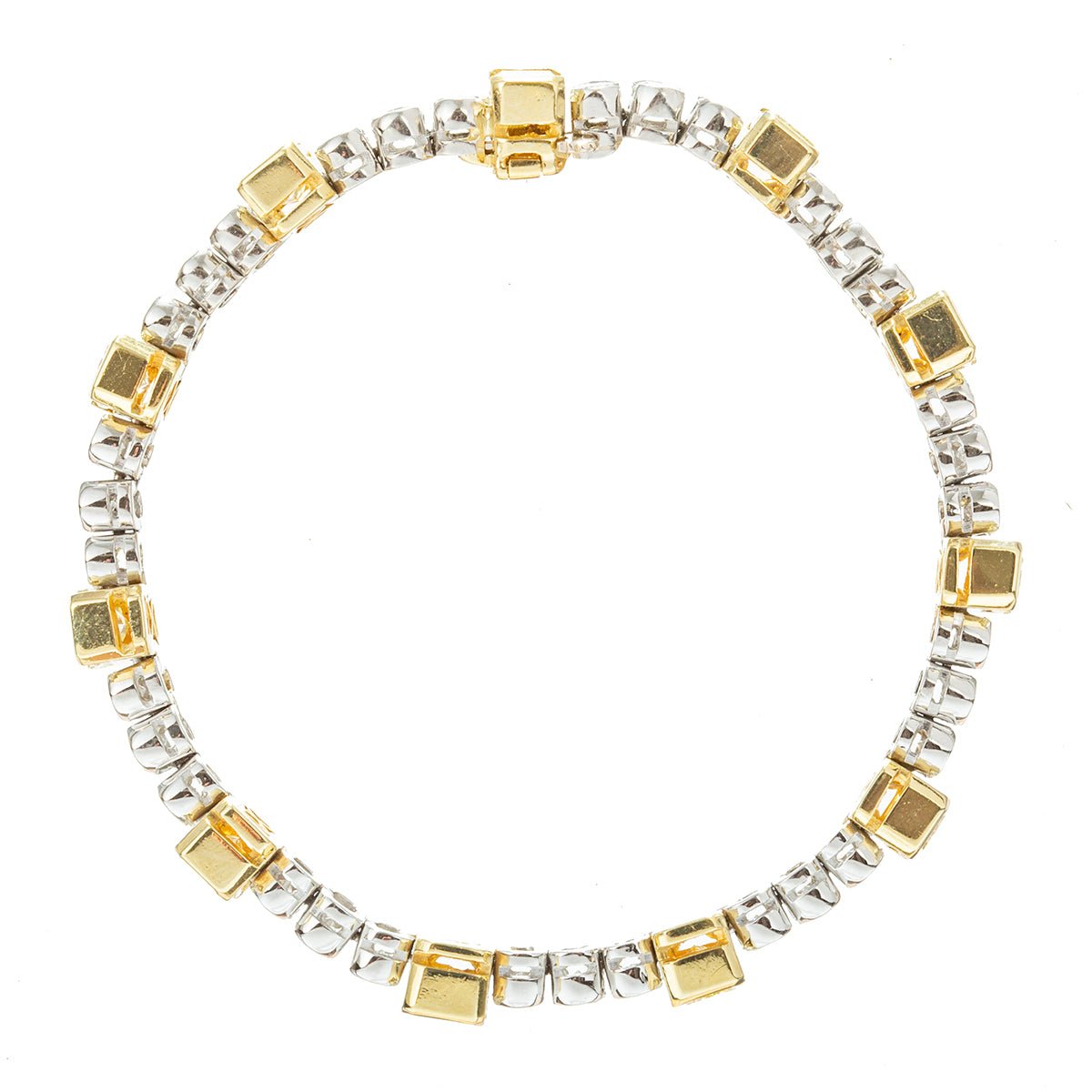 Estate Collection - Fancy Yellow & White Diamond Line Bracelet