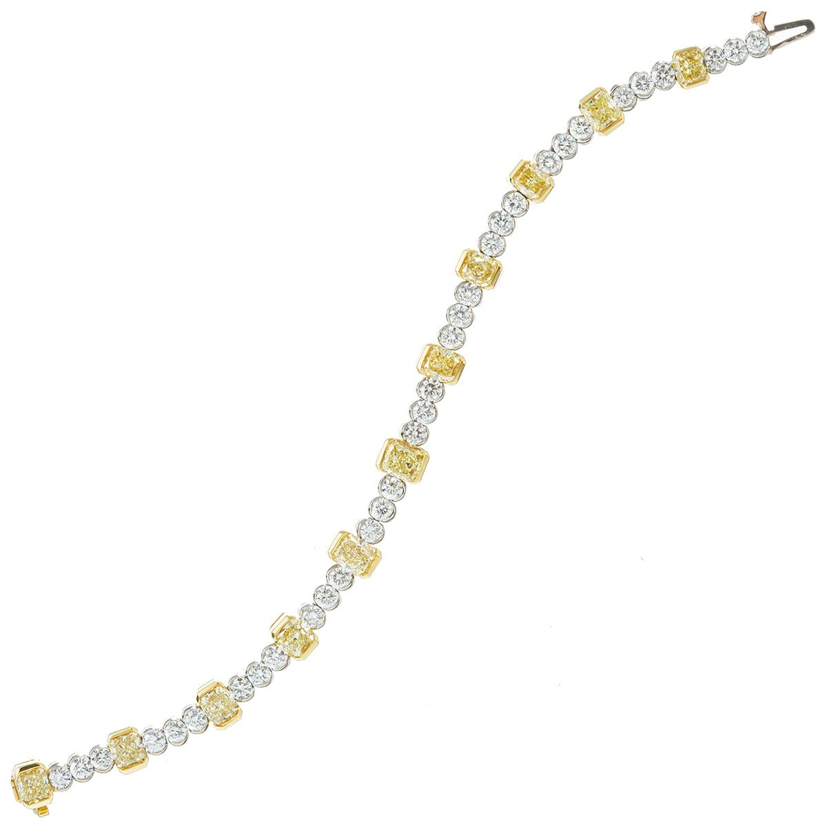 Estate Collection - Fancy Yellow & White Diamond Line Bracelet