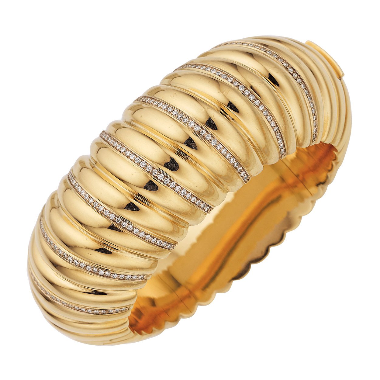 Estate Collection - Faraone Mennella 18k Yellow Gold Diamond Bangle