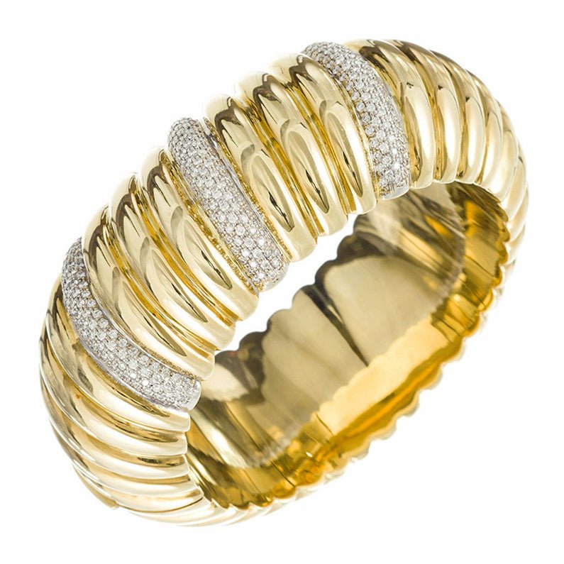 Estate Collection - Faraone Mennella 18k Yellow Gold Diamond Bangle