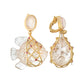 Estate Collection - French 18k Gold Carved Quartz Fish Pendant Earrings