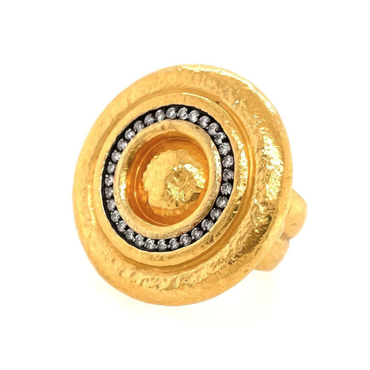 Estate Collection - Gurhan 22k Gold Diamond Moon Beam Ring