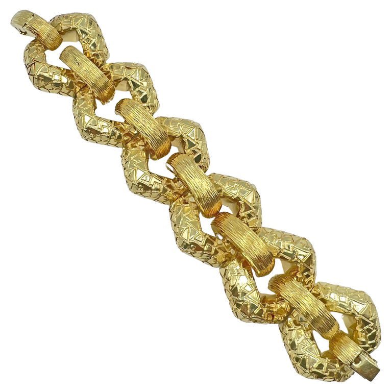 Estate Collection - Henry Dunay 18k Yellow Gold Geometric Link Bracelet