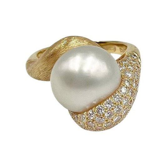 Estate Collection - Henry Dunay South Sea Pearl Diamond Sabi Ring
