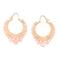 Estate Collection - Irene Neuwirth 18k Rose Gold Pink Opal Hoop Earrings