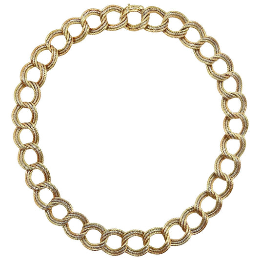 Estate Collection - Italian 18k Tricolored Gold Oval Link Necklace