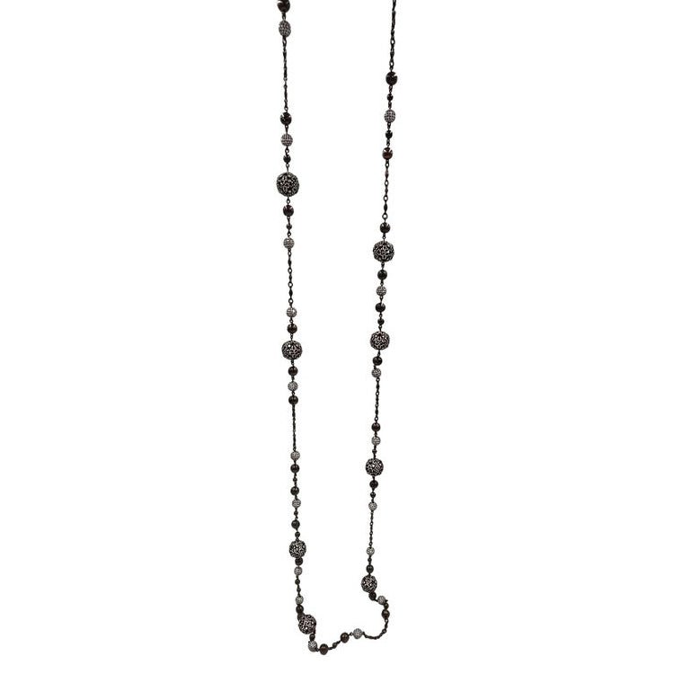 Estate Collection - Jacob & Co. 18k Black Gold Diamond Lace Long Necklace