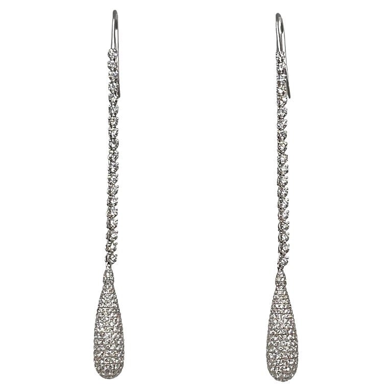 Estate Collection - Jacob & Co. 18k White Gold Diamond Teardrop Earrings