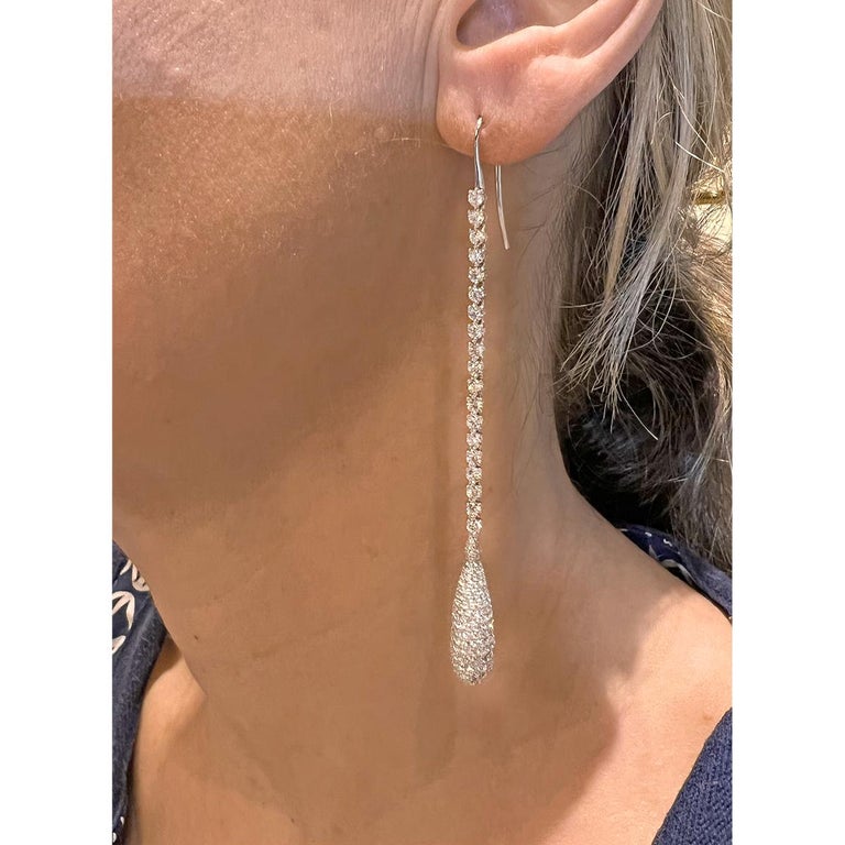 Estate Collection - Jacob & Co. 18k White Gold Diamond Teardrop Earrings