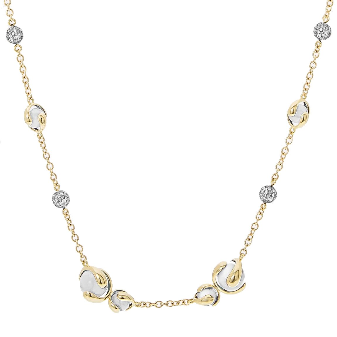 Estate Collection - Marina B White Agate Diamond Cardan Necklace