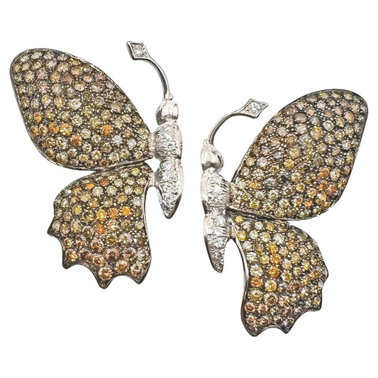 Estate Collection - Multicolored Diamond Butterfly Earrings