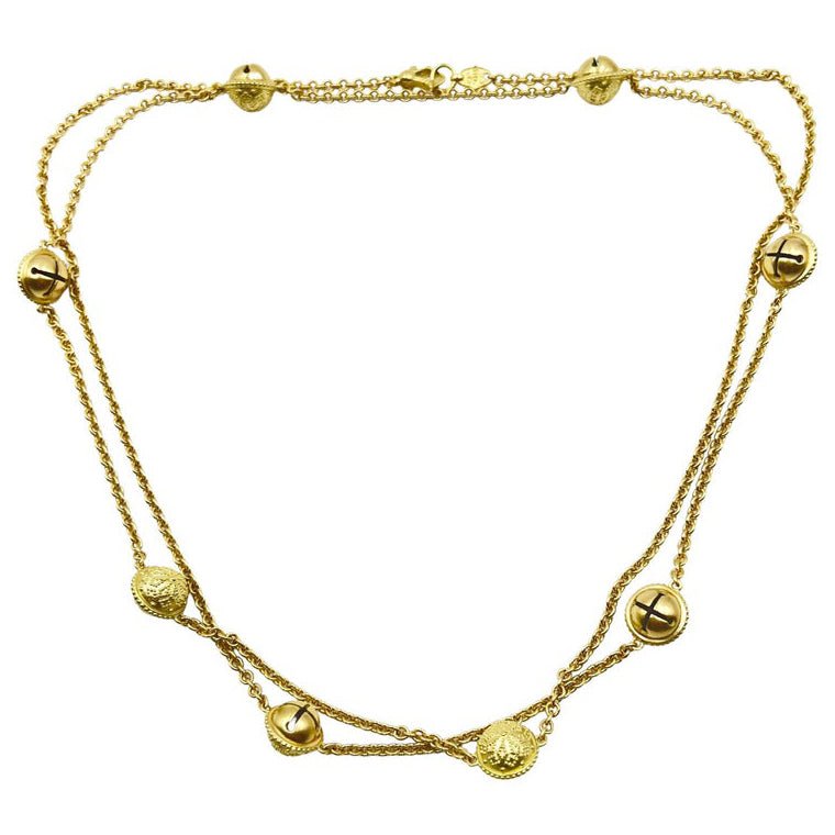 Estate Collection - Paul Morelli 18k Gold Meditation Bell Long Necklace
