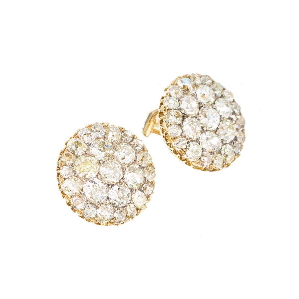 Estate Collection - Pavé Old Mine-Cut Diamond Domed Earrings