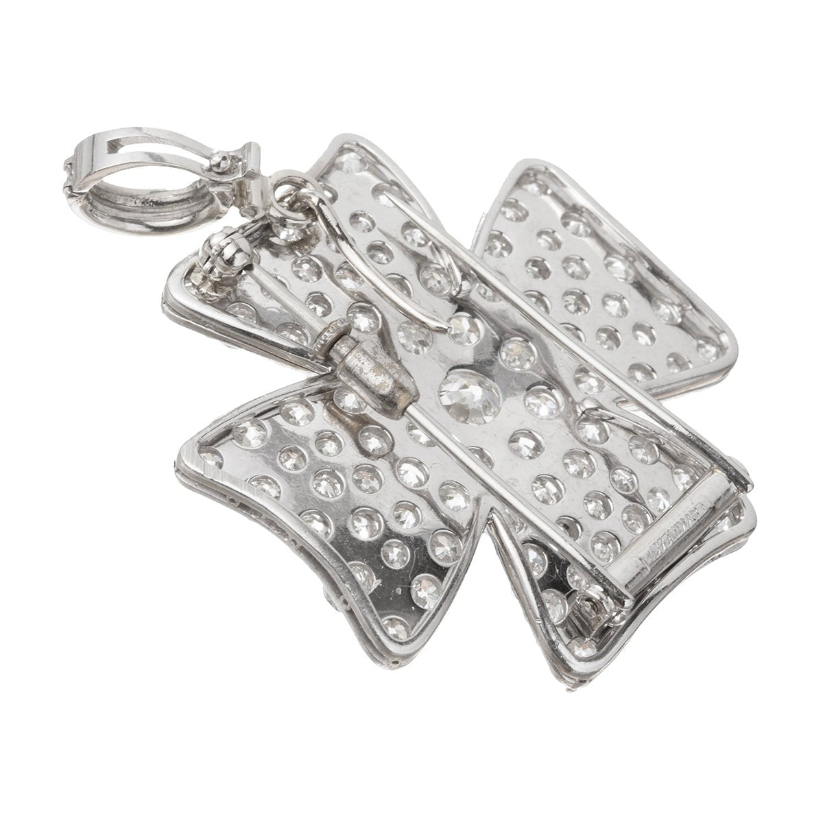 Estate Collection - Platinum Diamond Maltese Cross Pendant Brooch