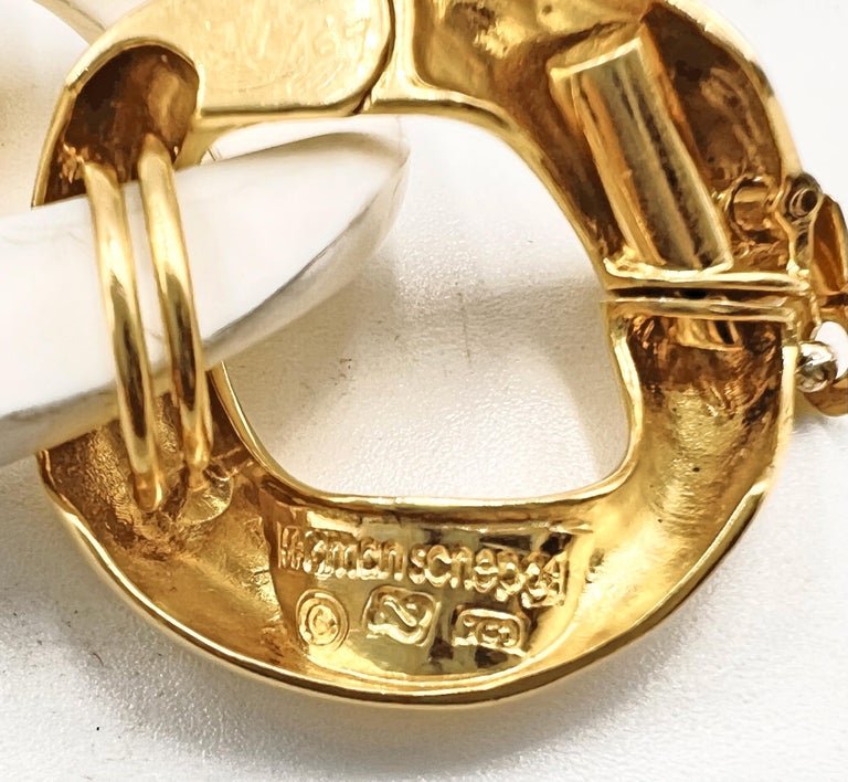 Estate Collection - Seaman Schepps 18k Gold White Ceramic Link Bracelet