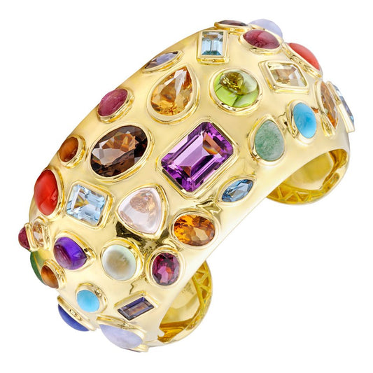 Estate Collection - Seaman Schepps Multicolored Gemstone Fifties Cuff