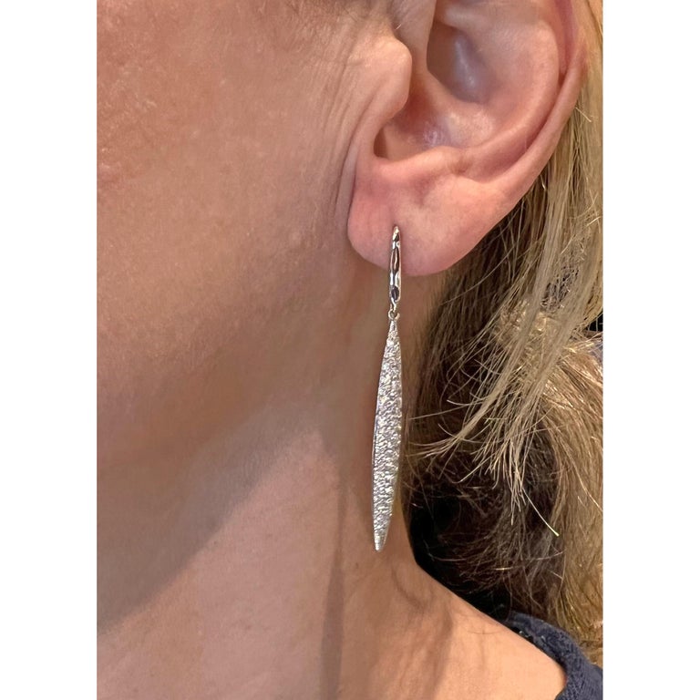 Estate Collection - Tiffany 18k White Gold Pavé DIamond Drop Earrings