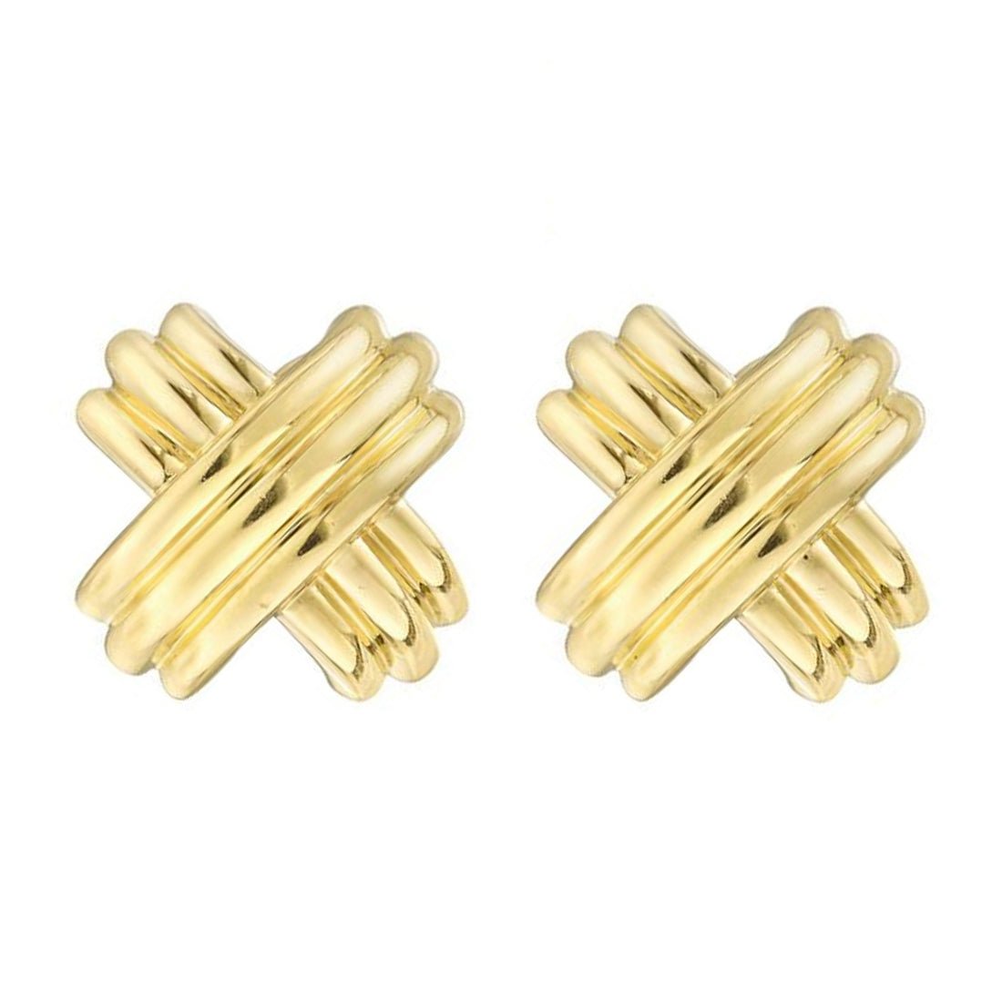 Estate Collection - Tiffany 18k Yellow Gold Large Signature X Earrings