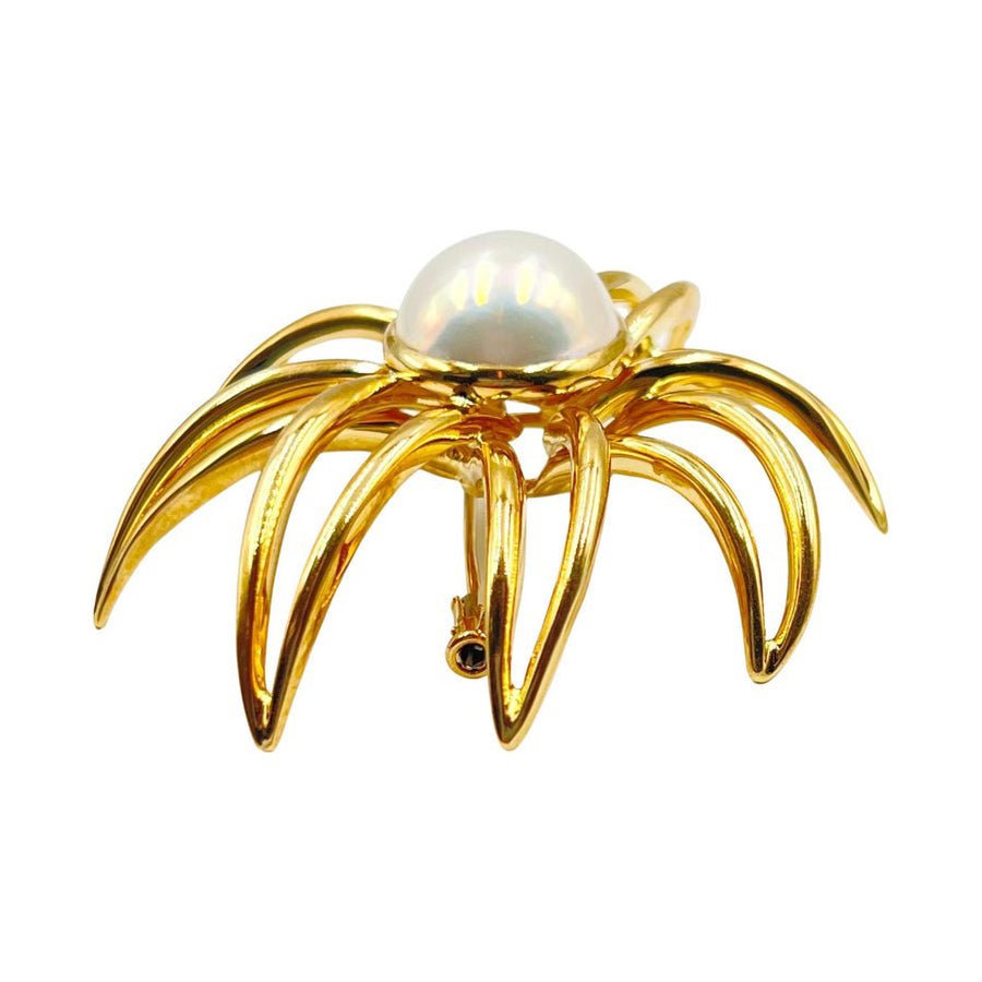 Estate Collection - Tiffany 18k Yellow Gold Pearl Fireworks Brooch