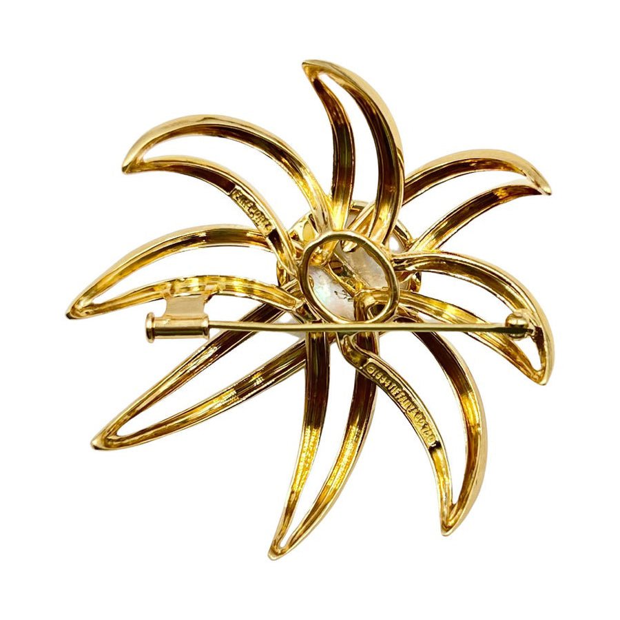Estate Collection - Tiffany 18k Yellow Gold Pearl Fireworks Brooch