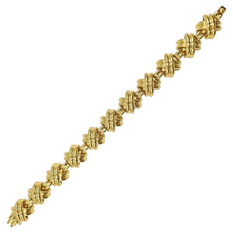 Estate Collection - Tiffany 18k Yellow Gold 'X' Link Bracelet
