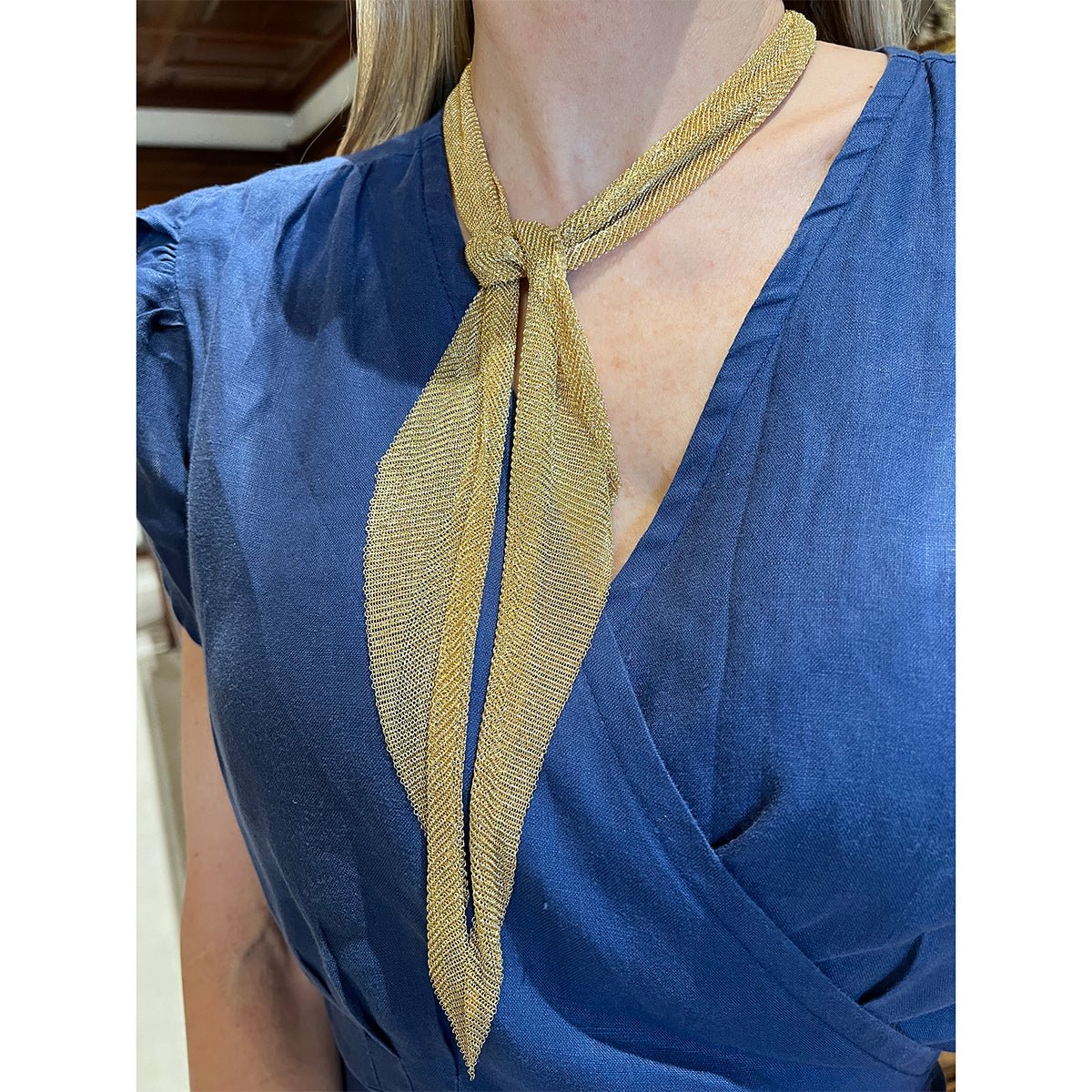 Estate Collection - Tiffany Elsa Peretti 18k Gold Mesh Scarf Necklace