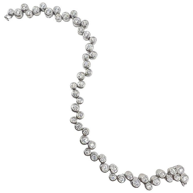 Estate Collection - Tiffany Platinum Diamond Bubbles Bracelet