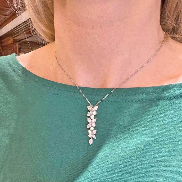 Estate Collection - Tiffany Platinum Diamond Victoria Pendant Necklace