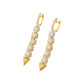 Estate Collection - Triangular-Cut Yellow & White Diamond Line Drop Earrings