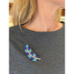 Estate Collection - Turquoise Lapis Diamond Leaf Pin