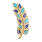 Estate Collection - Turquoise Lapis Diamond Leaf Pin