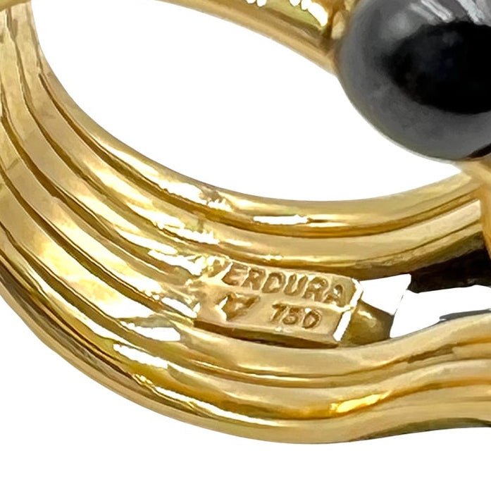 Estate Collection - Verdura 18k Yellow Gold Black Jade Trio Ring