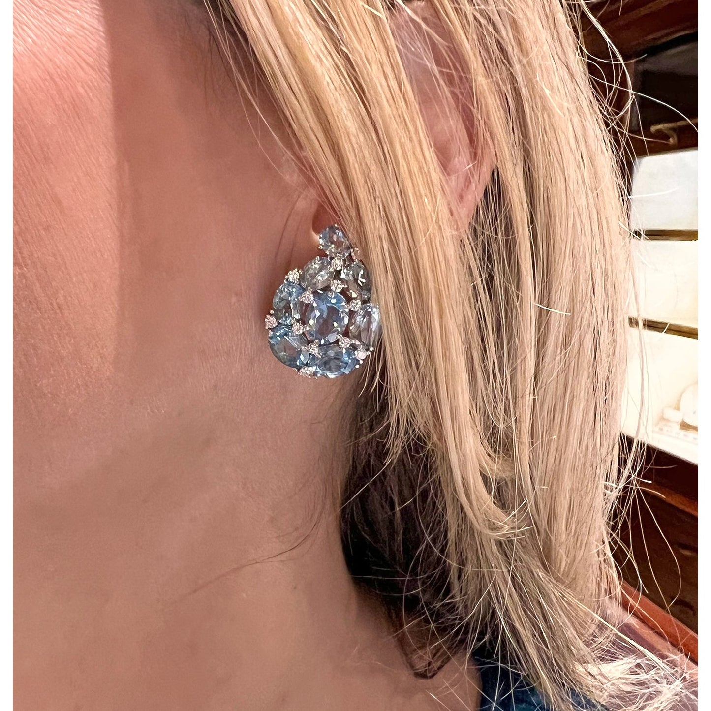 Estate Collection - Verdura Aquamarine Diamond Paisley Earrings